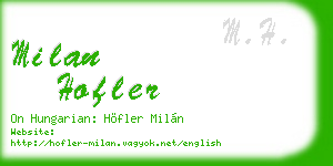 milan hofler business card